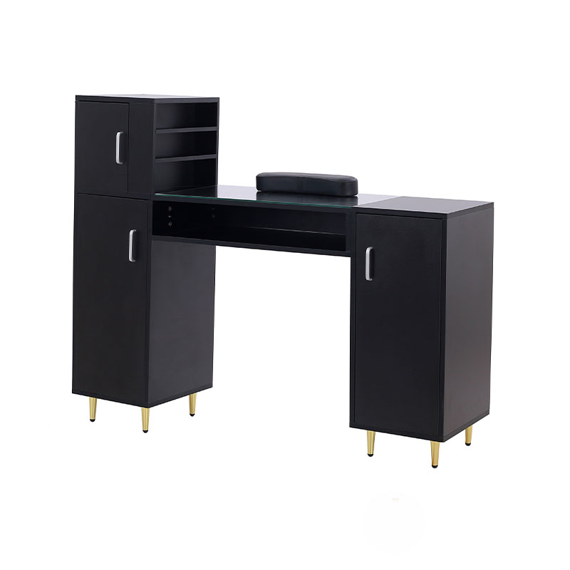 HZ2024BK / HZ2024W Manicuretafel met glazen blad en nageltechnisch bureau