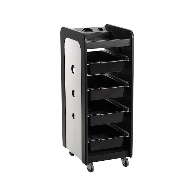 HZ2012 Rollende beautytrolley gezichtskar met glazen blad