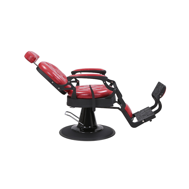 HZ8799MS Vintage bordeaux gewassen linnen kappersstoel