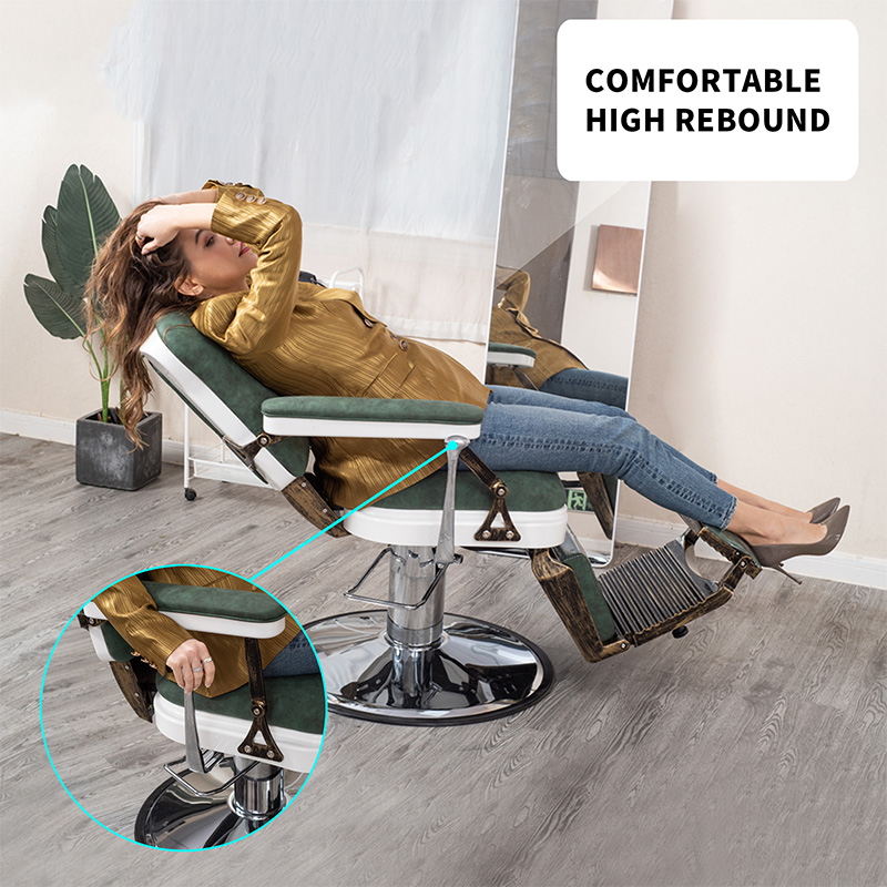 HZ8753BK / HZ8753GR / HZ8753RD Zwarte vintage Lincoln kappersstoel