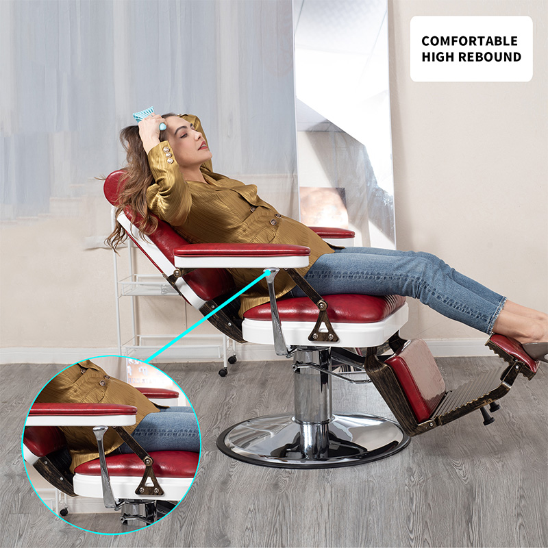 HZ8753BK / HZ8753GR / HZ8753RD Zwarte vintage Lincoln kappersstoel