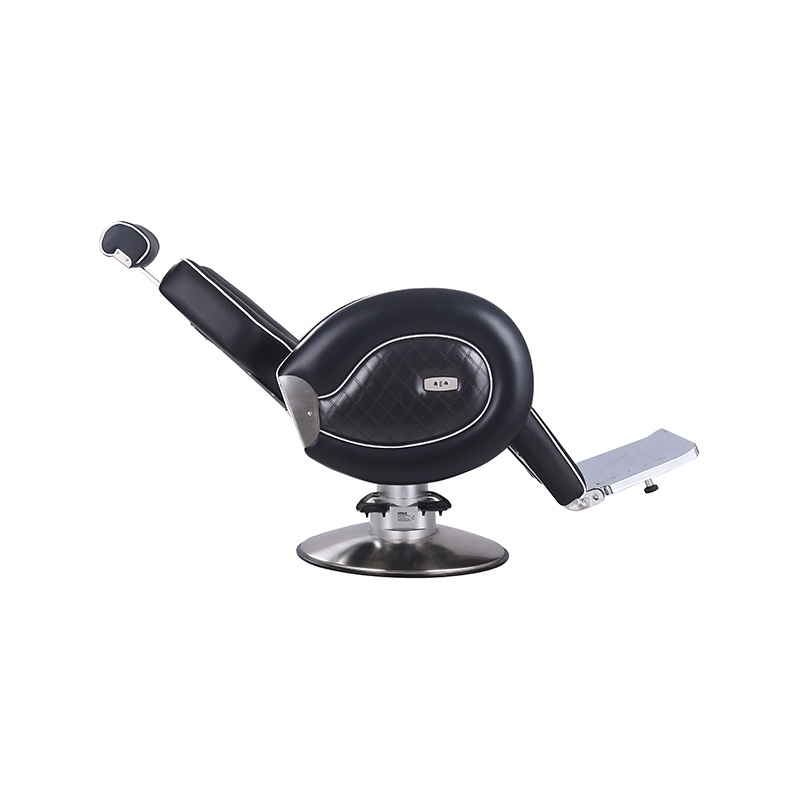 HZ8762 Zwarte rand met witte rolrandstrip, zware salonkappersstoel