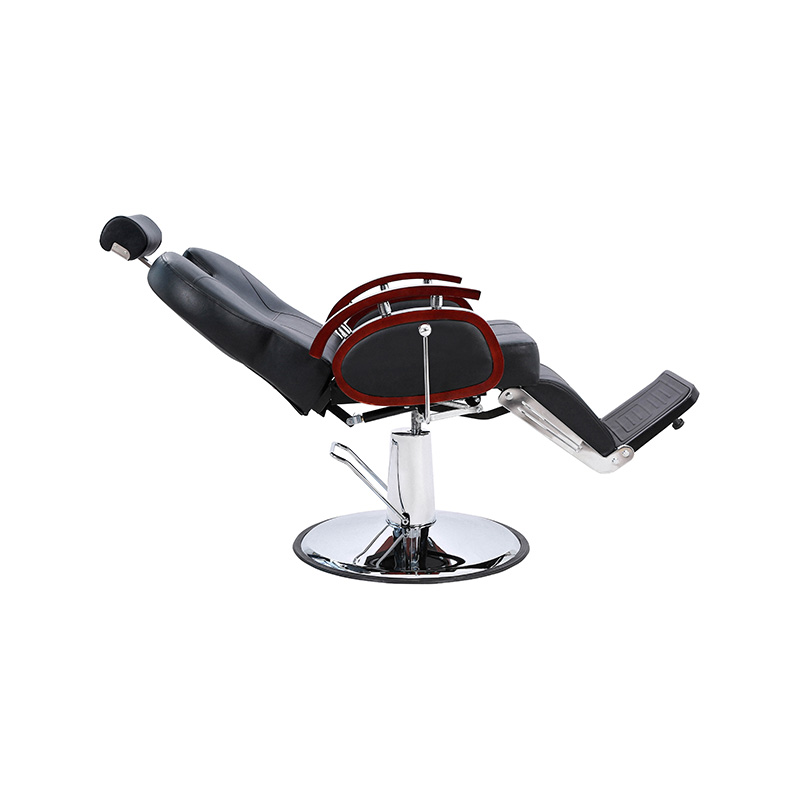 HZ8705B Zwart met houten leuning, hydraulisch verstelbare kappersstoel