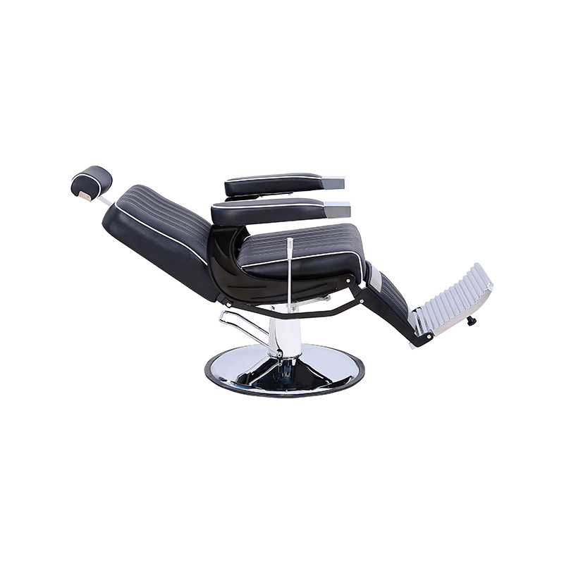 HZ8752SX Zwart-witte hairstylingstoel met opgerolde rand en verticale strepen