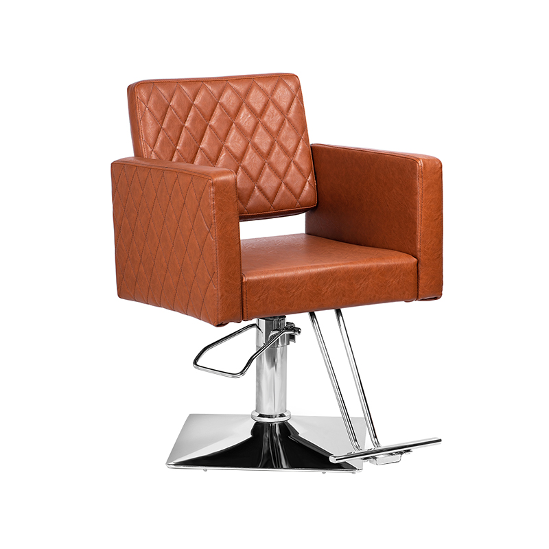 HZ8822D / HZ8822DBK Bruin/zwart haar stoel met brede zitting aluminium voetsteun hydraulische kappersstoel