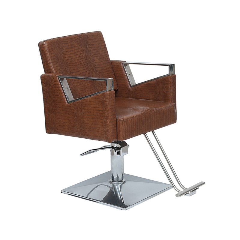 HZ8848B Bruine salonstoel met grove textuur
