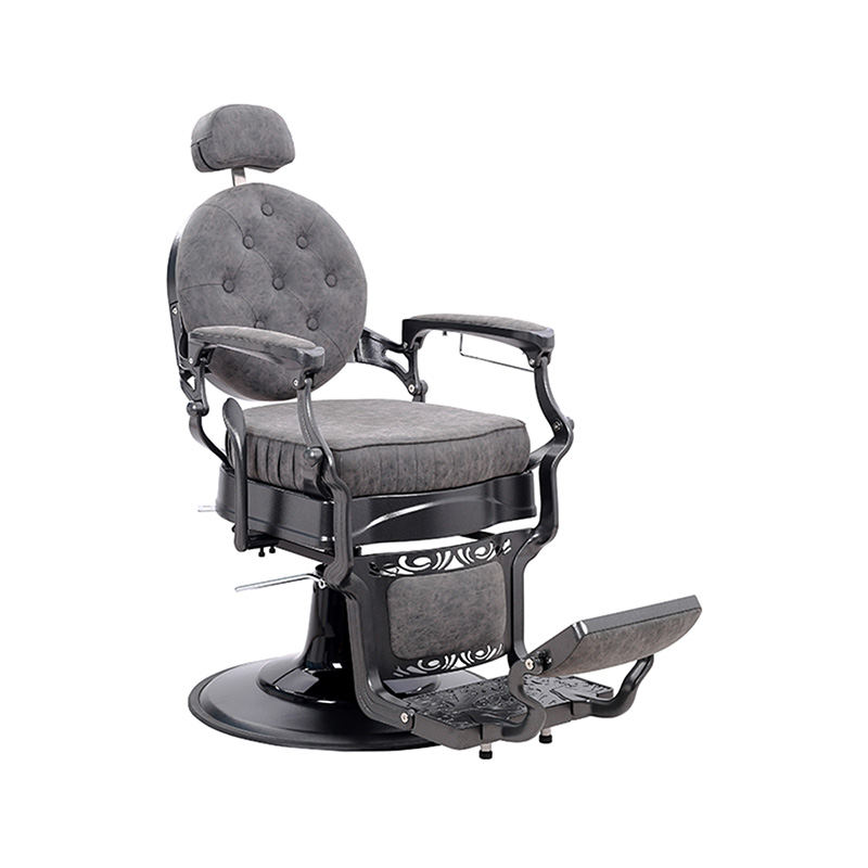 HZ8799M Grijze vierkante kussen hydraulische retro kappersstoel