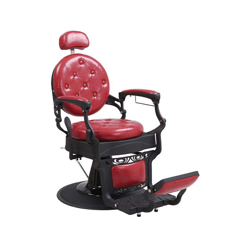 HZ8799MS Vintage bordeaux gewassen linnen kappersstoel