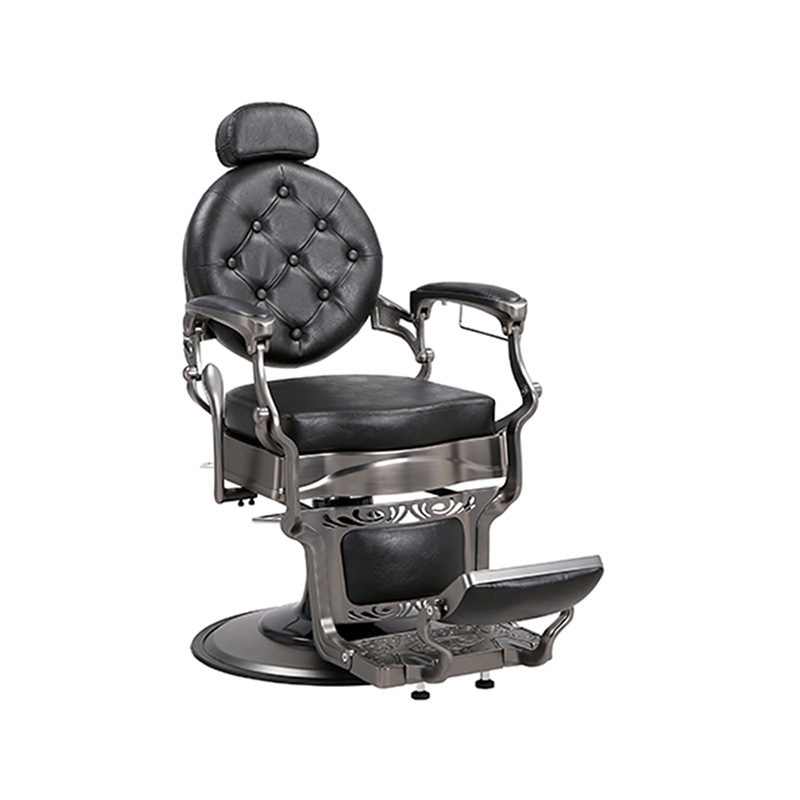 HZ8799Q-H Gungrijze vierkante kussen hydraulische retro kappersstoel